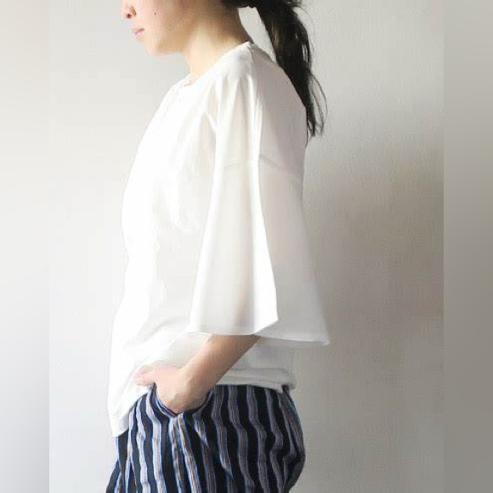 Marimekko Top Saima 3/4 Bell Sleeves Ivory Size M